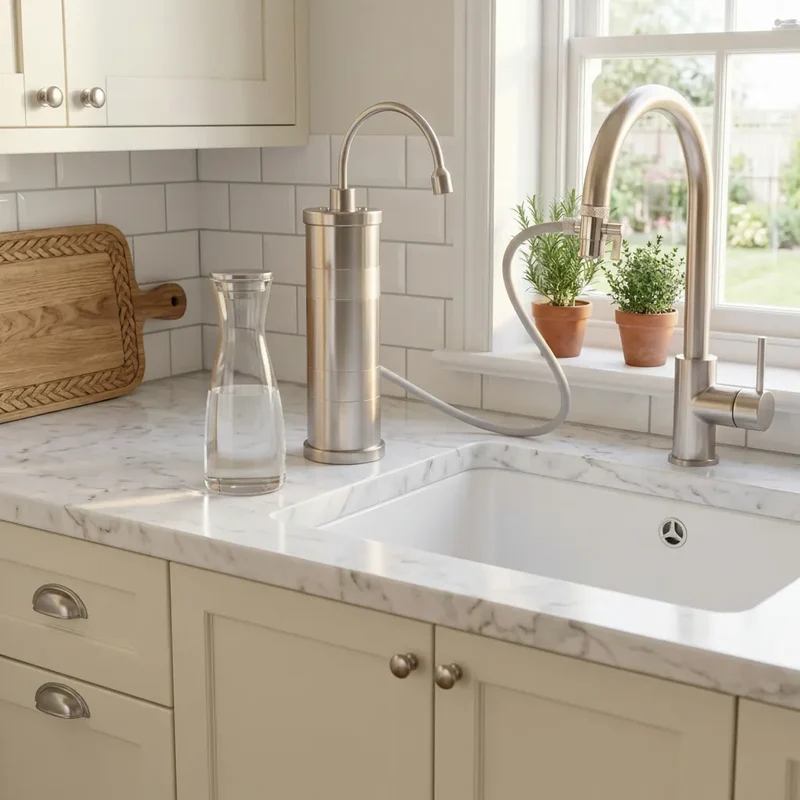 Alvito Auftisch Wasserfilter-System Inox A aus Edelstahl