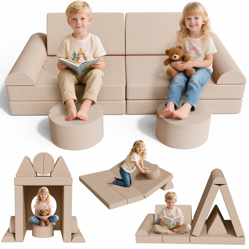 MAMIZO Spielsofa Cord, Kindersofa-Bausteine,Spielsofa für Kinder Oeko-TEX