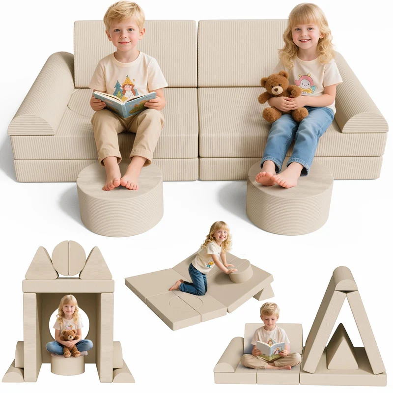 MAMIZO Spielsofa Cord, Kindersofa-Bausteine,Spielsofa für Kinder Oeko-TEX