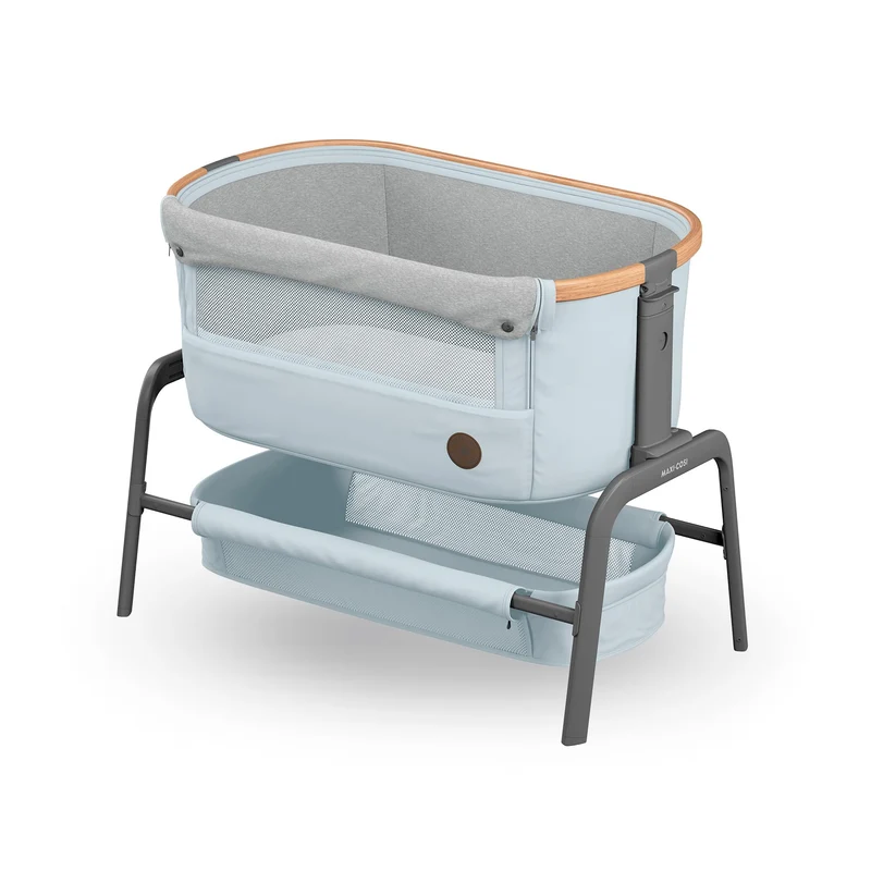 Maxi Cosi Iora² Baby Stubenbett, 0–6 kg (9 kg), Klappbares und Leichtes Beistellbett Baby, 5 cm CloudCore-Matratze, 5 Höhenstufen, 2 Leichtgängige Rollen, Easy Slide, Elegance Beige