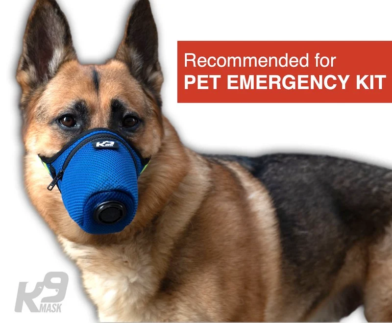 K9 Mask® für Hunde mit „Clean Breathe“-Luftfiltern - Blau