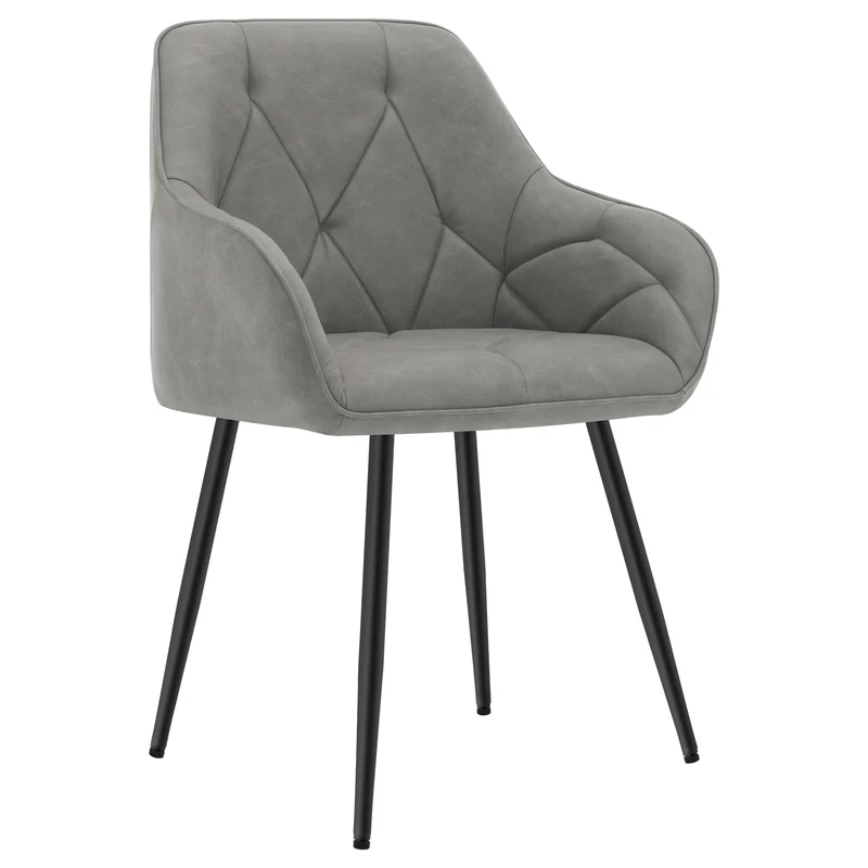 WOLTU Esszimmerstühle 4er Set, für Esszimmer Wohnzimmer, ergonomische Küchenstühle gepolstert mit Armlehnen, Metallbeinen, Sitzfläche aus Vintage-Kunstleder,Dunkelbraun