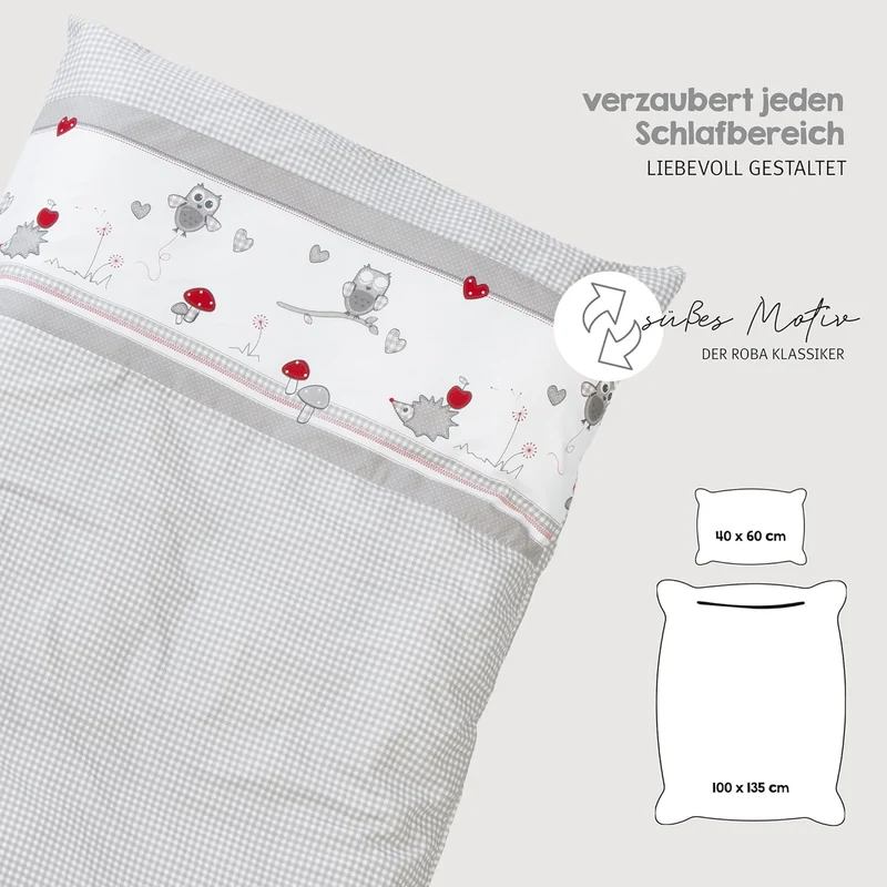 roba Babybett Set 70x140 cm mit Matratze, Bettwäsche & Himmel – Umbaubares Kinderbett zum Juniorbett, höhenverstellbar
