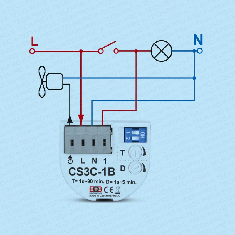 Elektro Bock Nachlaufrelais mit Einschaltverzögerung