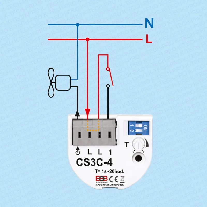 Elektro Bock Nachlaufrelais mit Einschaltverzögerung