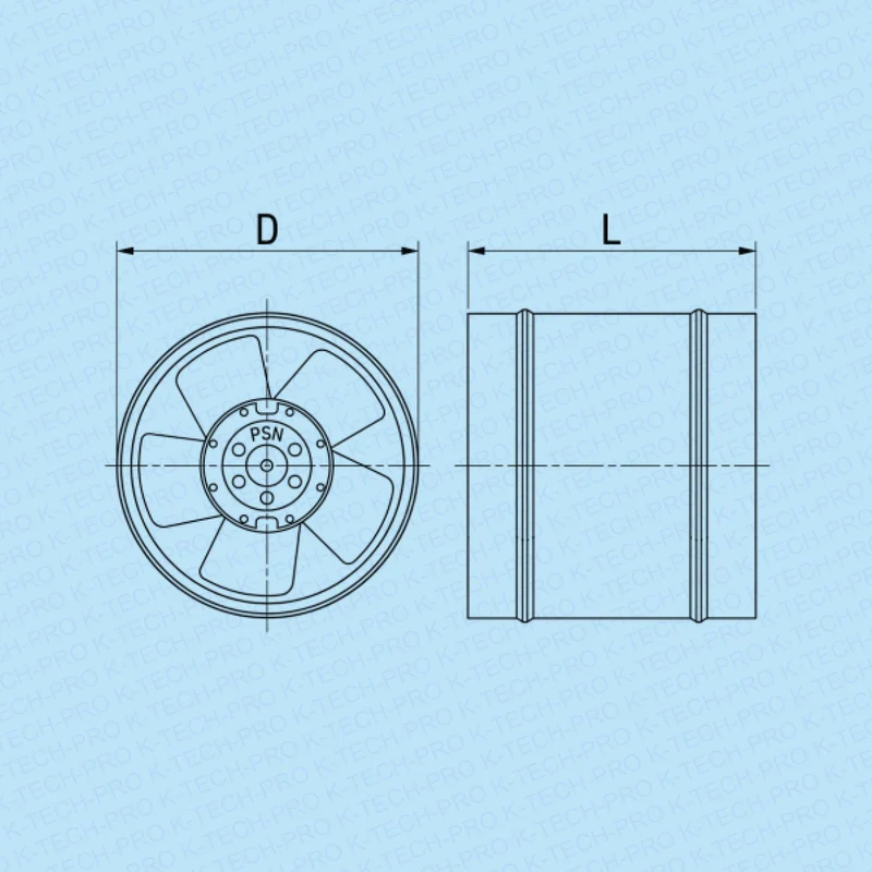Warmluftbeständiger Rohrventilator KVBO Edelstahl