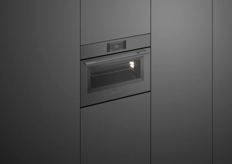 Fisher & Paykel 60cm Series 7 Minimal Compact Combi-Microwave Oven, Grey Glass
