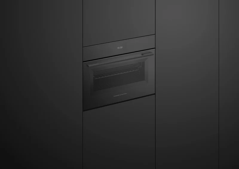 Fisher & Paykel 60cm Series 7 Minimal Compact Combi- Microwave Oven, Black Glass