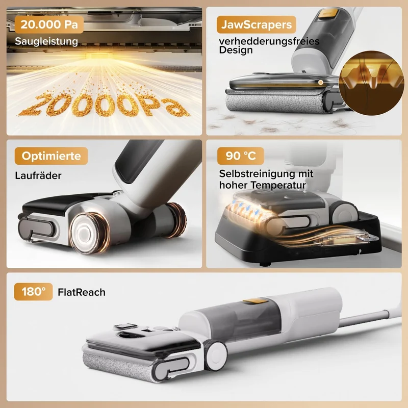roborock F25 GT Gen 2 Nass Trockensauger, 20.000 Pa, 180° Lay-Flat Design
