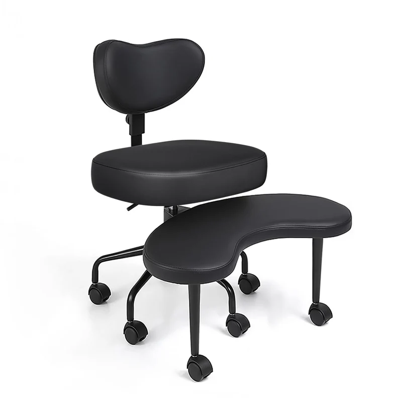 Pipersong Criss Cross Bürostuhl Ergonomisch mit Fußstütze & Rollen, Schreibtischstuhl mit verstellbaren Armlehnen
