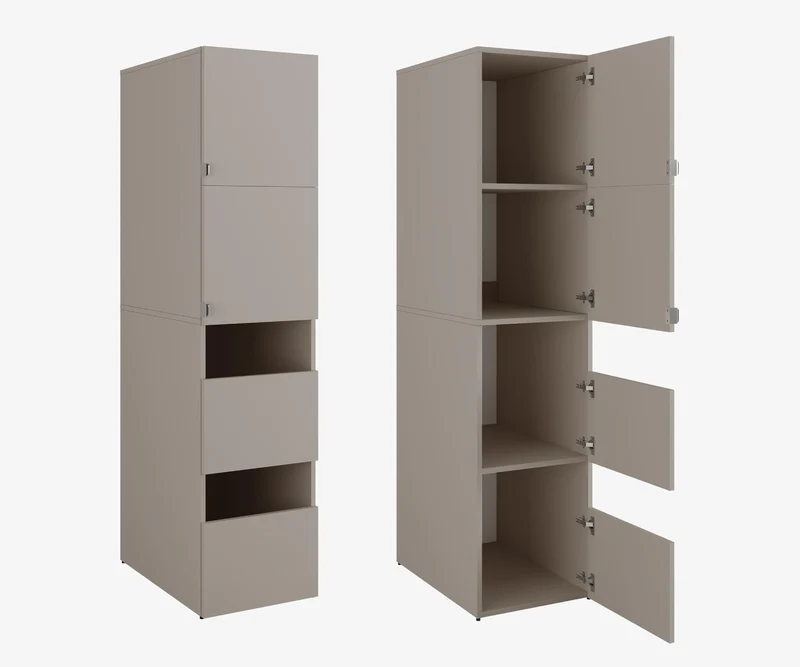 PLATAN ROOM Hochschrank Badschrank Waschmaschine Trockner Schrank Waschmaschinenschrank für Waschmaschine & Wäschetrockner Überbauschrank 187 x 65 x 66 cm Badregal (Weiß, 66 cm breit)