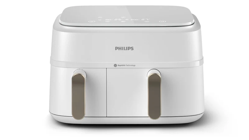 Philips Stacked Airfryer 4000 Serie Heißluftfritteuse, Schwarz/Grau, 10 L