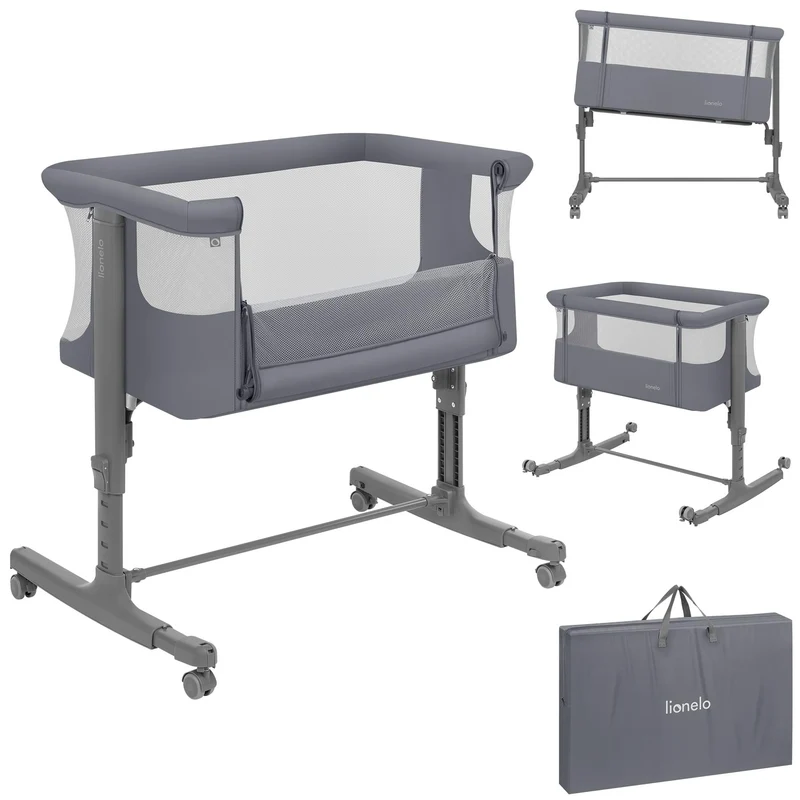 Lionelo Aurora 3 in 1 Babybett bis 9 kg, Beistellbett, Wiege