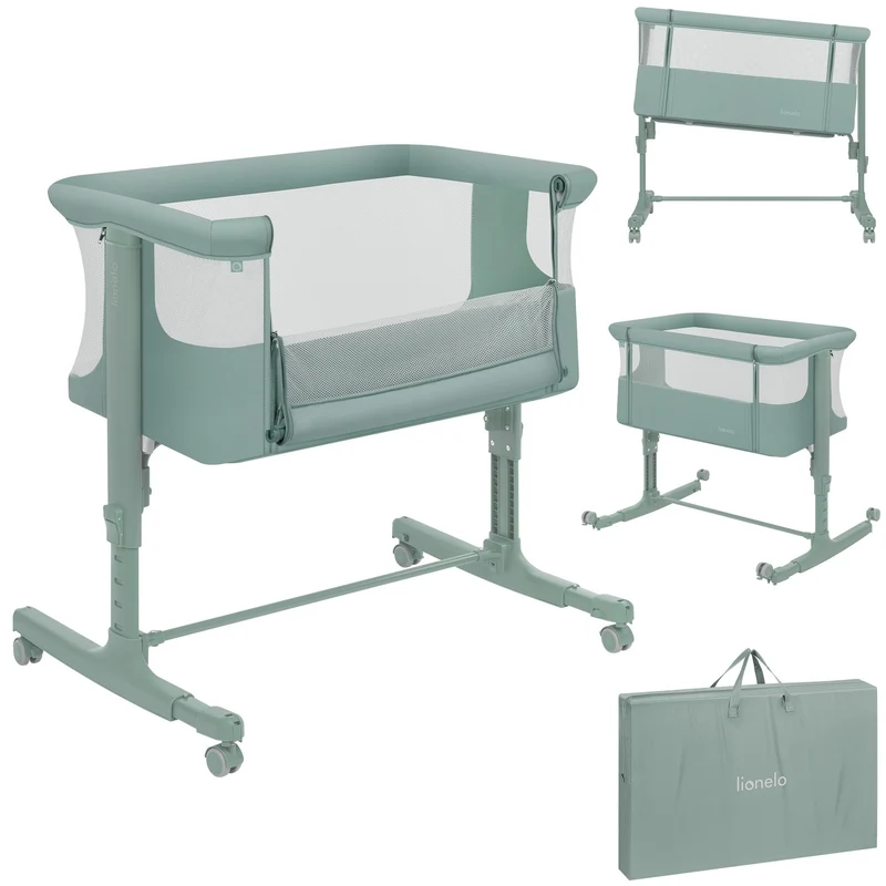 Lionelo Aurora 3 in 1 Babybett bis 9 kg, Beistellbett, Wiege