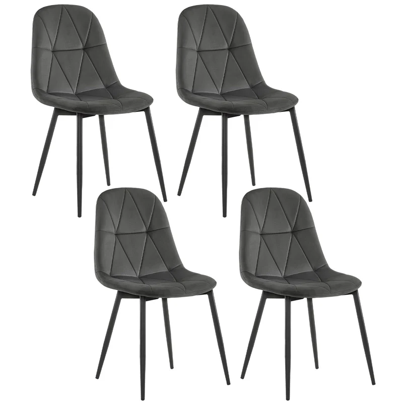 Lestarain Esszimmerstühle 4er Set Samt Dunkelgrün