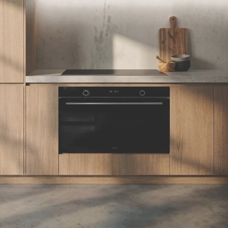 Omega 90cm 11 Function Pyrolytic Oven, Steam Bake, Airfry, Midnight Black