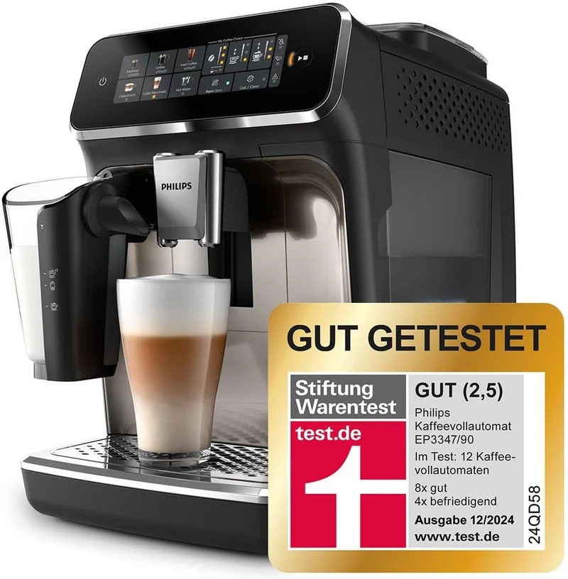 PHILIPS Kaffeevollautomat LatteGo 3300 Serie, Chrom, 6 Spezialitäten
