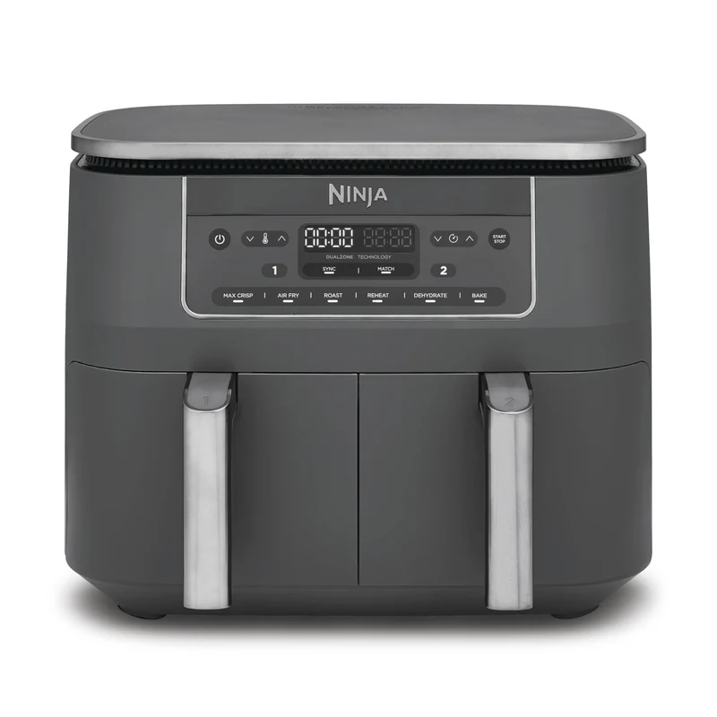 Ninja Dual Zone Digital Air Fryer, 2 Schubladen, Metallic Grau DZ400EU