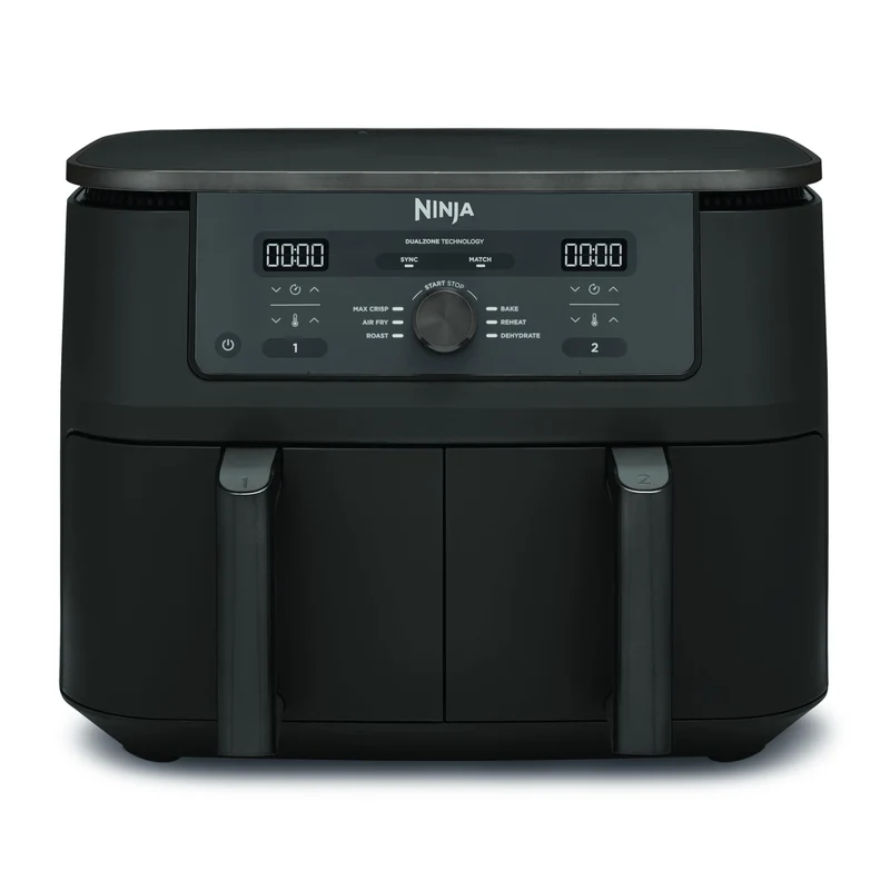 Ninja Dual Zone Digital Air Fryer, 2 Schubladen, Metallic Grau DZ400EU