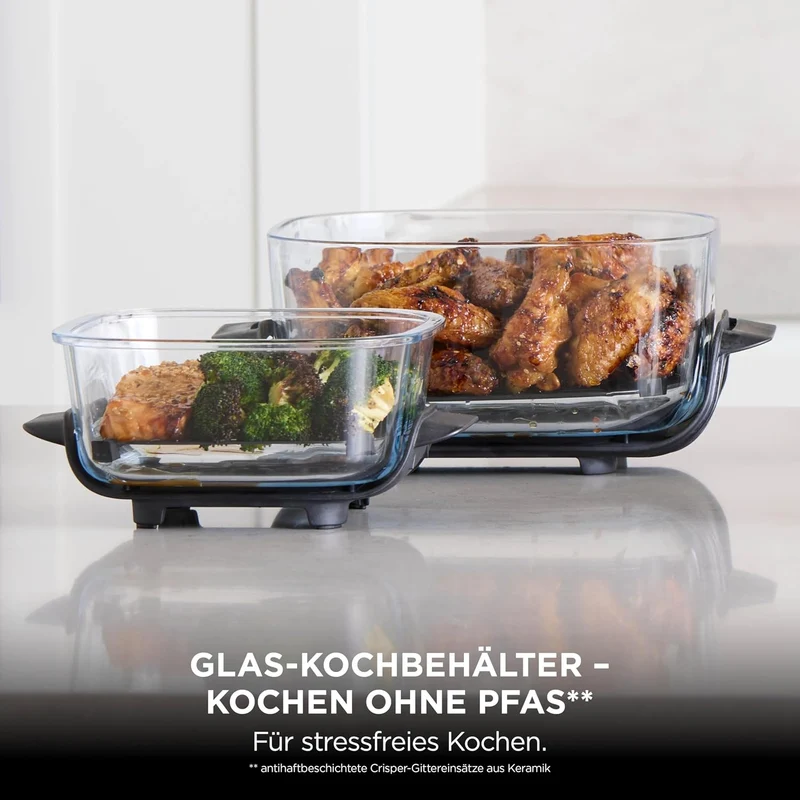 Ninja CRISPi tragbare Air fryer Heißluftfritteuse, Stone Gold FN101EUSTGD