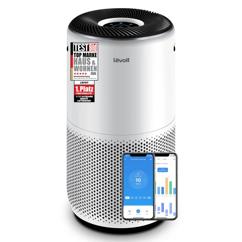 Levoit Core 300S Luftreiniger Allergiker mit APP, Auto-Modus, bis 50㎡, Weiß