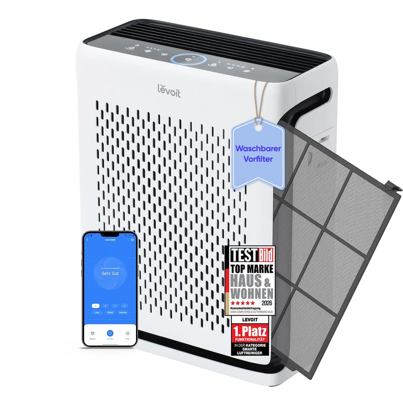 Levoit Core 300S Luftreiniger Allergiker mit APP, Auto-Modus, bis 50㎡, Weiß