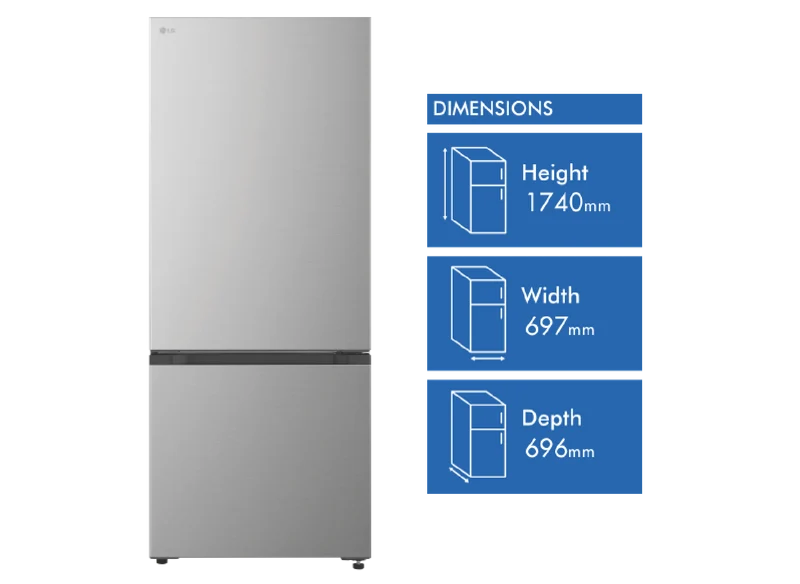 LG 436L Fit&Max Bottom Mount Refrigerator