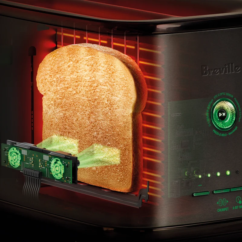 Breville The Eye Q 850 Auto 2 Slice Toaster Pomodoro Rosso