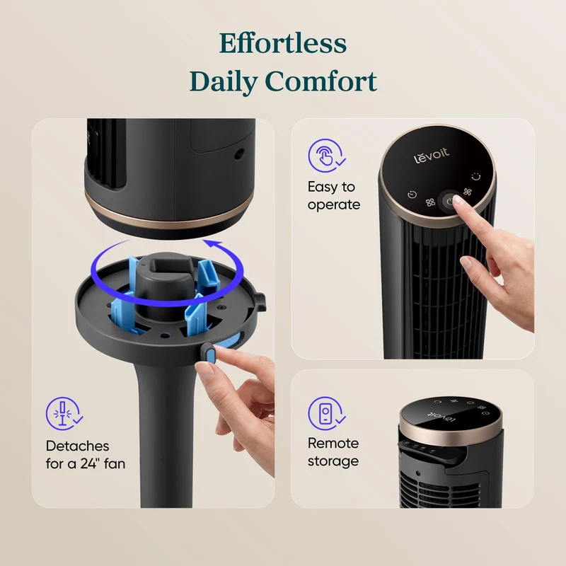 LEVOIT Windi Lift Smart Tower Fan