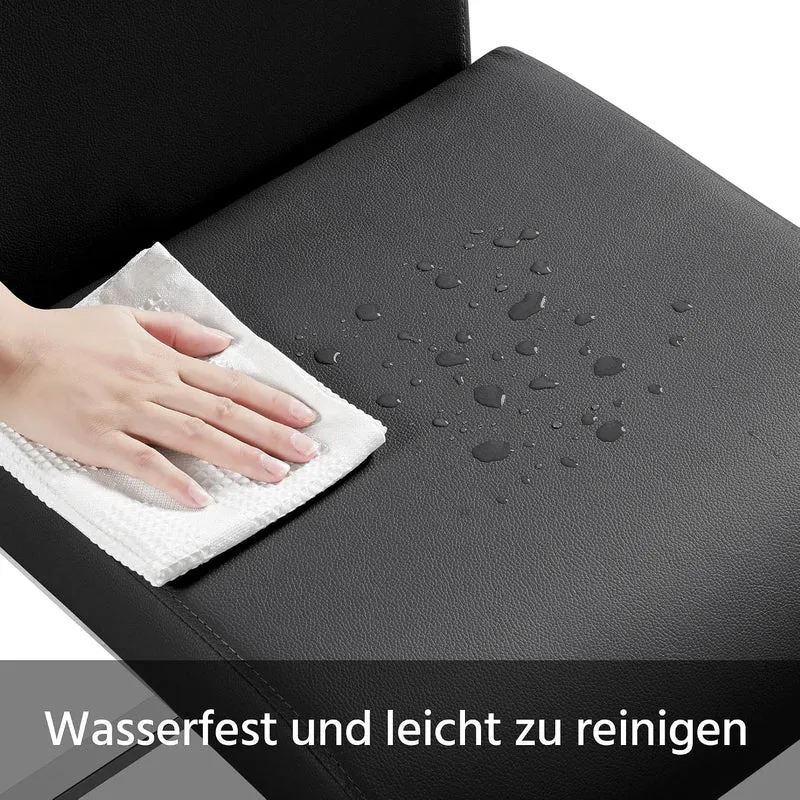 Yaheetech Esszimmerstühle 2er Set Freischwinger Kunstleder Schwarz – Hohe Rückenlehne, gepolstert