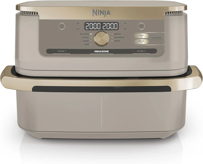 Ninja Foodi FlexDrawer Heißluftfritteuse, Dual Zone, Stone Gold AF500EUSD
