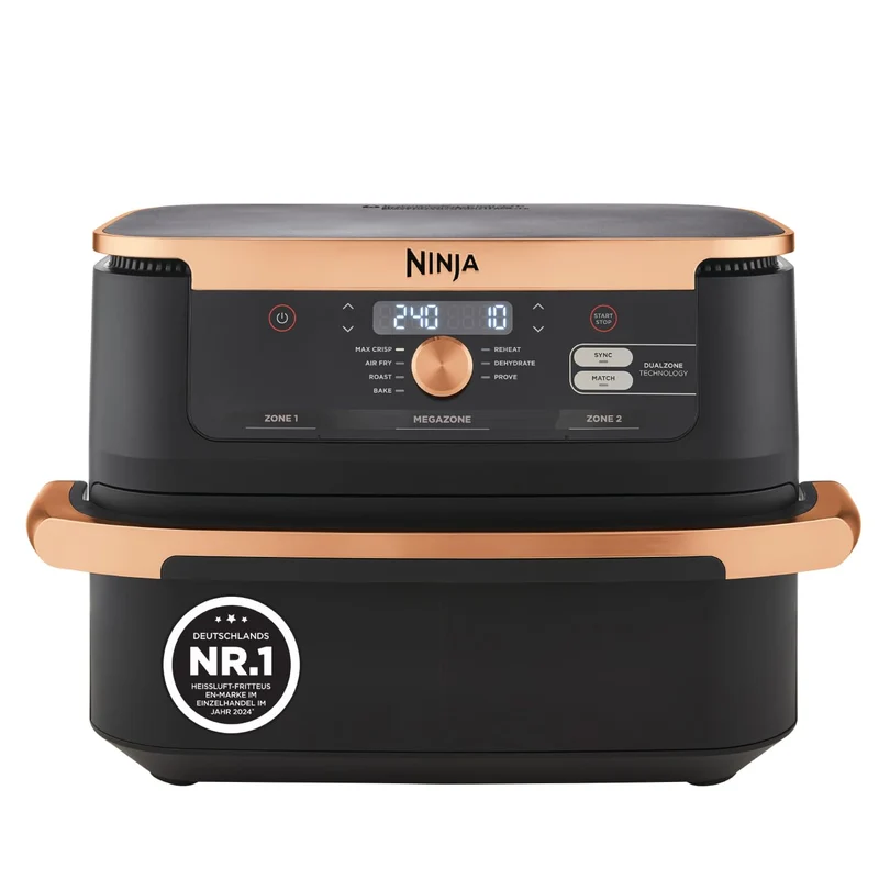 Ninja Foodi FlexDrawer Heißluftfritteuse, Dual Zone, Stone Gold AF500EUSD