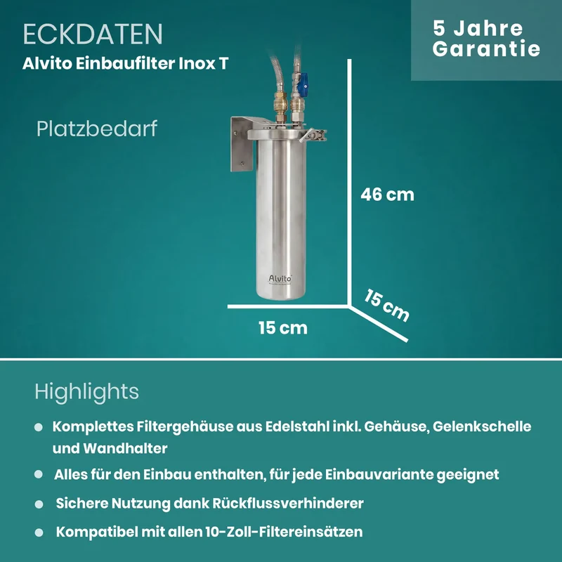 Alvito Untertisch Wasserfilter System Inox T