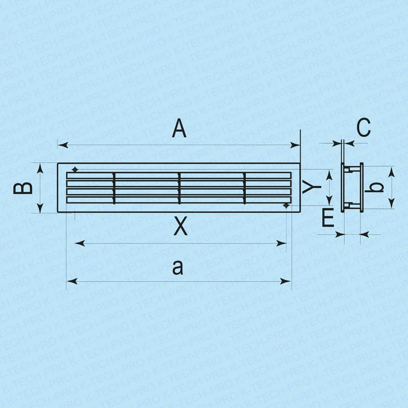 Türlüftungsgitter doppelseitig Serie KE PP 450x91