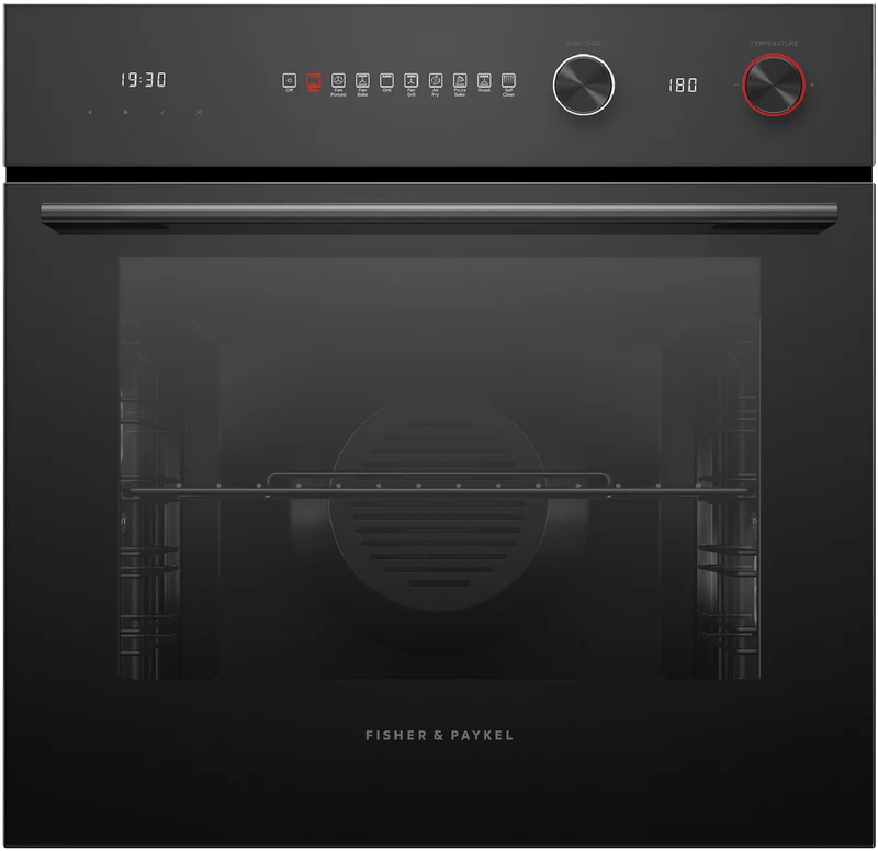 Fisher & Paykel 60cm Series 5, Contemporary Pyrolytic Oven, 9 Function, Black Glass