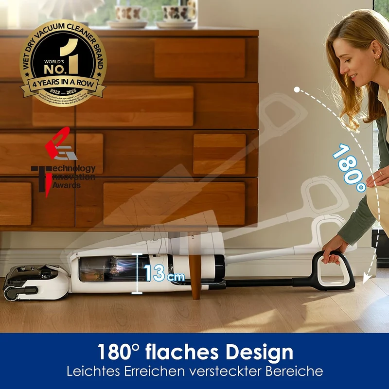 Tineco Floor One Stretch S6 Nass Trockensauger, 20Kpa，180°-Flachdesign