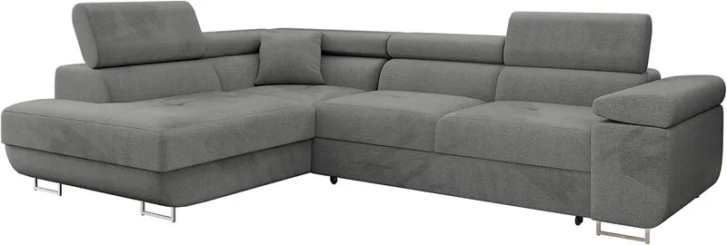Mirjan24 Torezio Ecksofa mit Schlaffunktion & Bettkasten – L-Form Wohnlandschaft mit verstellbaren Kopfstützen, Schlafsofa für Wohnzimmer