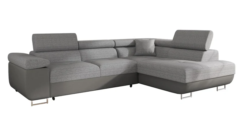 Mirjan24 Torezio Ecksofa mit Schlaffunktion & Bettkasten – L-Form Wohnlandschaft mit verstellbaren Kopfstützen, Schlafsofa für Wohnzimmer