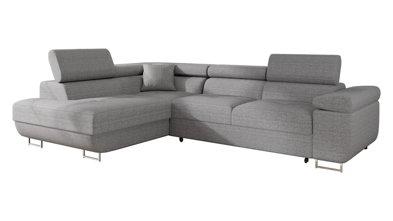 Mirjan24 Torezio Ecksofa mit Schlaffunktion & Bettkasten – L-Form Wohnlandschaft mit verstellbaren Kopfstützen, Schlafsofa für Wohnzimmer
