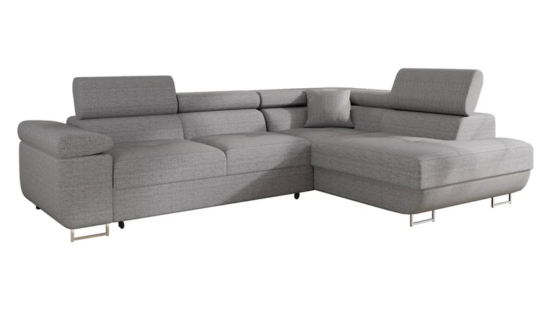Mirjan24 Torezio Ecksofa mit Schlaffunktion & Bettkasten – L-Form Wohnlandschaft mit verstellbaren Kopfstützen, Schlafsofa für Wohnzimmer
