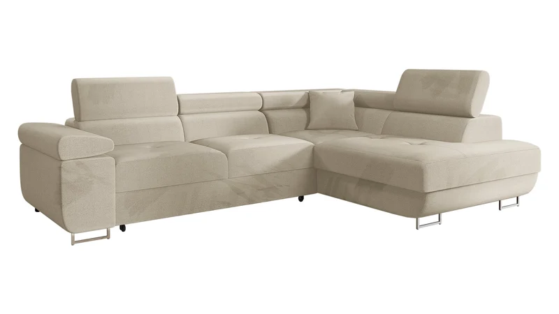 Mirjan24 Torezio Ecksofa mit Schlaffunktion & Bettkasten – L-Form Wohnlandschaft mit verstellbaren Kopfstützen, Schlafsofa für Wohnzimmer