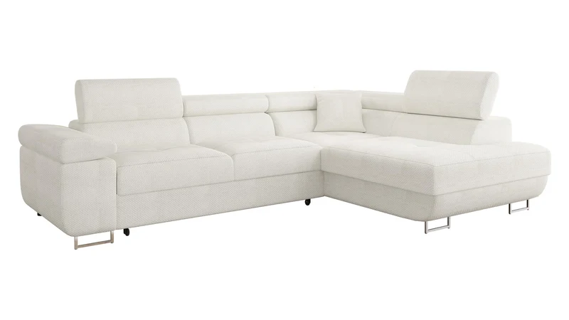 Mirjan24 Torezio Ecksofa mit Schlaffunktion & Bettkasten – L-Form Wohnlandschaft mit verstellbaren Kopfstützen, Schlafsofa für Wohnzimmer