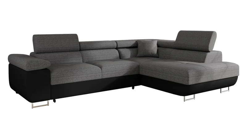 Mirjan24 Torezio Ecksofa mit Schlaffunktion & Bettkasten – L-Form Wohnlandschaft mit verstellbaren Kopfstützen, Schlafsofa für Wohnzimmer