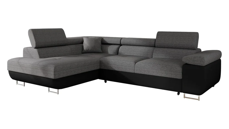 Mirjan24 Torezio Ecksofa mit Schlaffunktion & Bettkasten – L-Form Wohnlandschaft mit verstellbaren Kopfstützen, Schlafsofa für Wohnzimmer