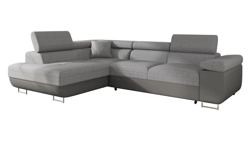 Mirjan24 Torezio Ecksofa mit Schlaffunktion & Bettkasten – L-Form Wohnlandschaft mit verstellbaren Kopfstützen, Schlafsofa für Wohnzimmer