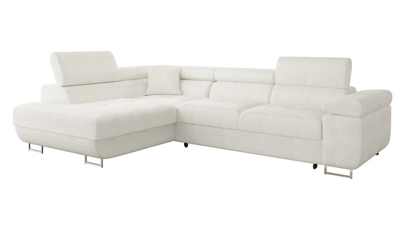 Mirjan24 Torezio Ecksofa mit Schlaffunktion & Bettkasten – L-Form Wohnlandschaft mit verstellbaren Kopfstützen, Schlafsofa für Wohnzimmer