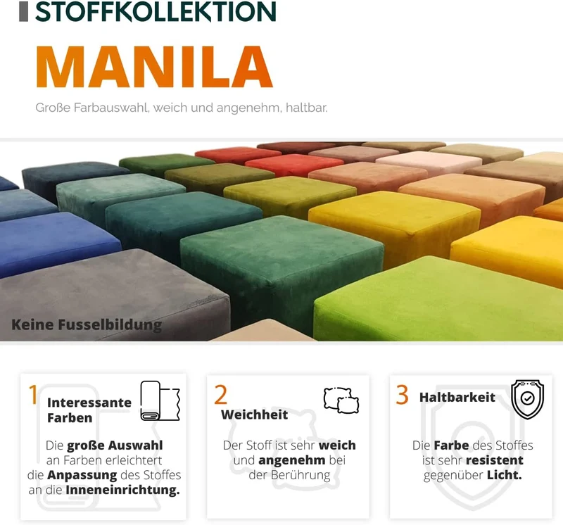 Mirjan24 Torezio Ecksofa mit Schlaffunktion & Bettkasten – L-Form Wohnlandschaft mit verstellbaren Kopfstützen, Schlafsofa für Wohnzimmer