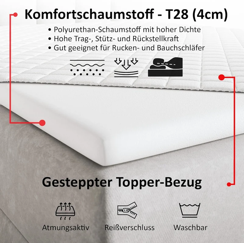 Motivena Santiago Boxspringbett 160x200 Beige Samt mit Bettkasten – Matratze H4 & Topper H3, Polsterbett mit Kopfteil