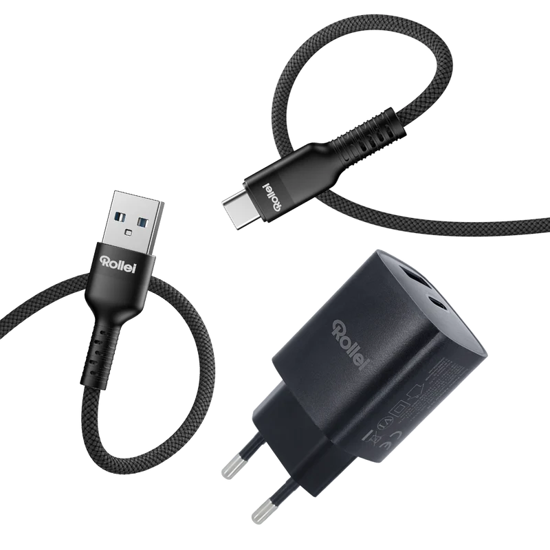 Bundle Schnellladegerät 30 W inkl. 1x USB-C und 1x USB-A Kabel