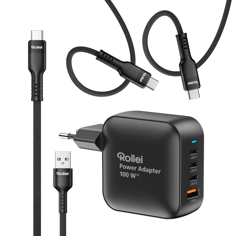 Bundle Power Adapter | 100 Watt | inkl. 3x USB-C & 1x USB-A Kabel